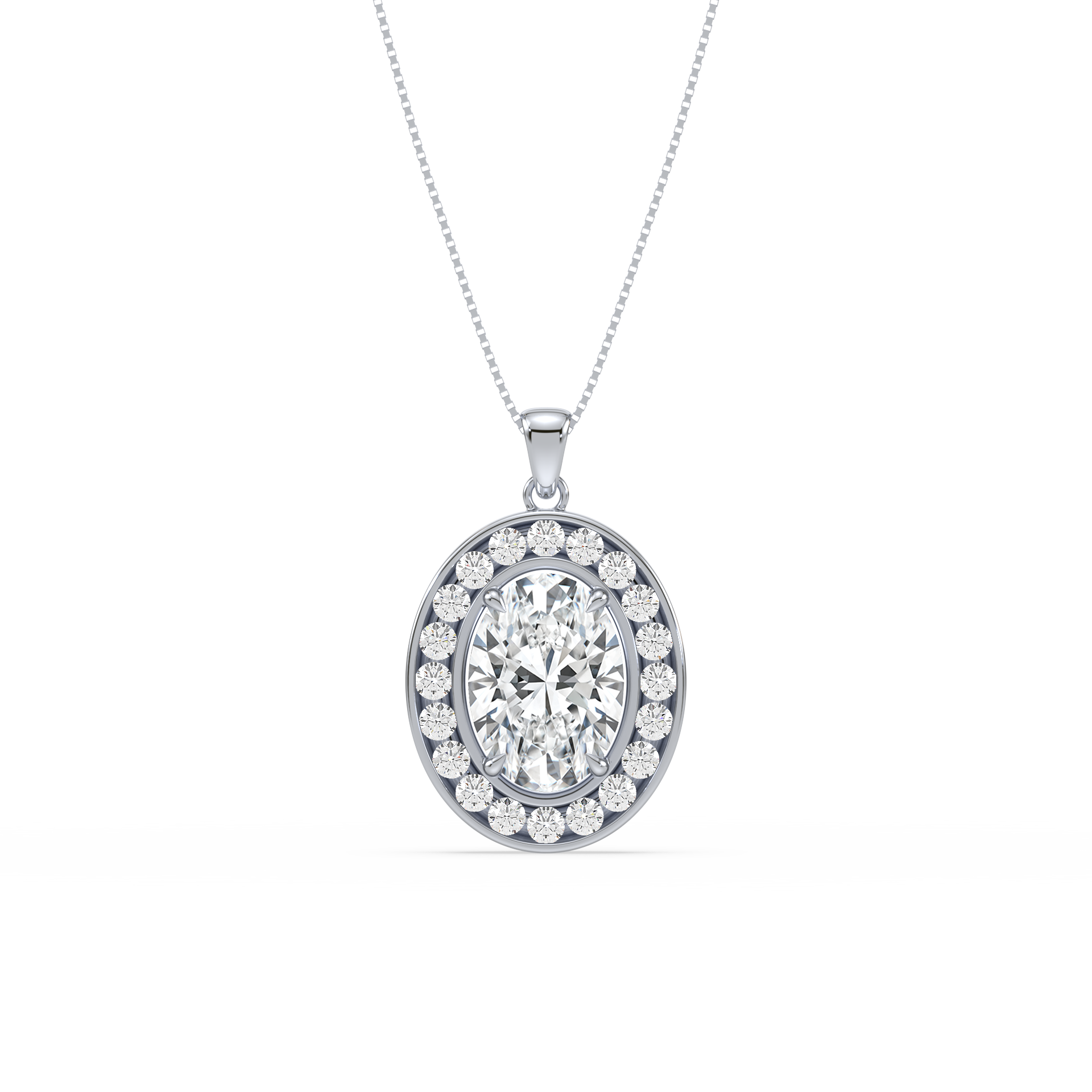 Radiant Oval Halo Pendant