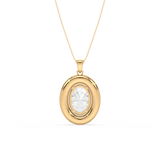 Radiant Oval Halo Pendant