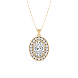 Radiant Oval Halo Pendant