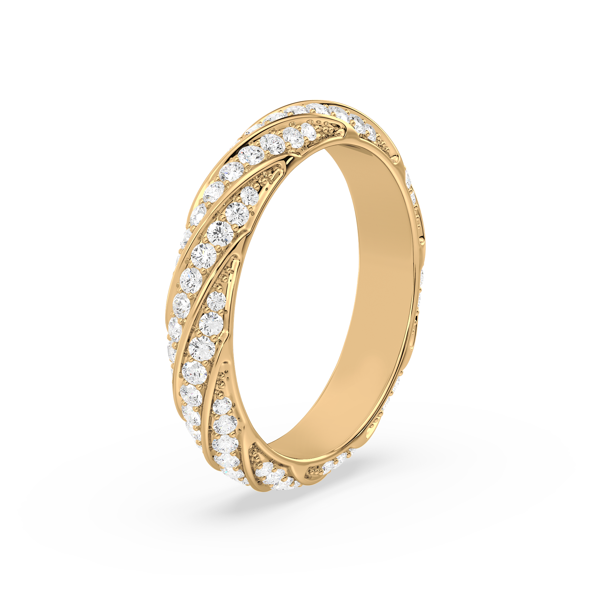 Twisted Elegance Pave Ring