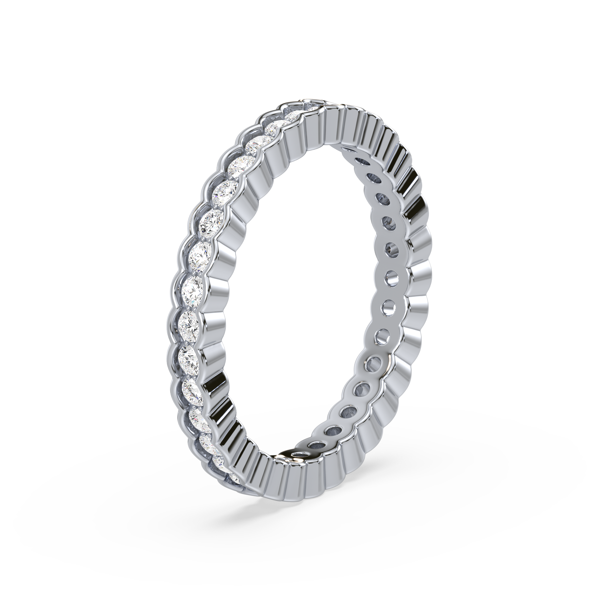 Scalloped Bezel-Set Eternity Ring