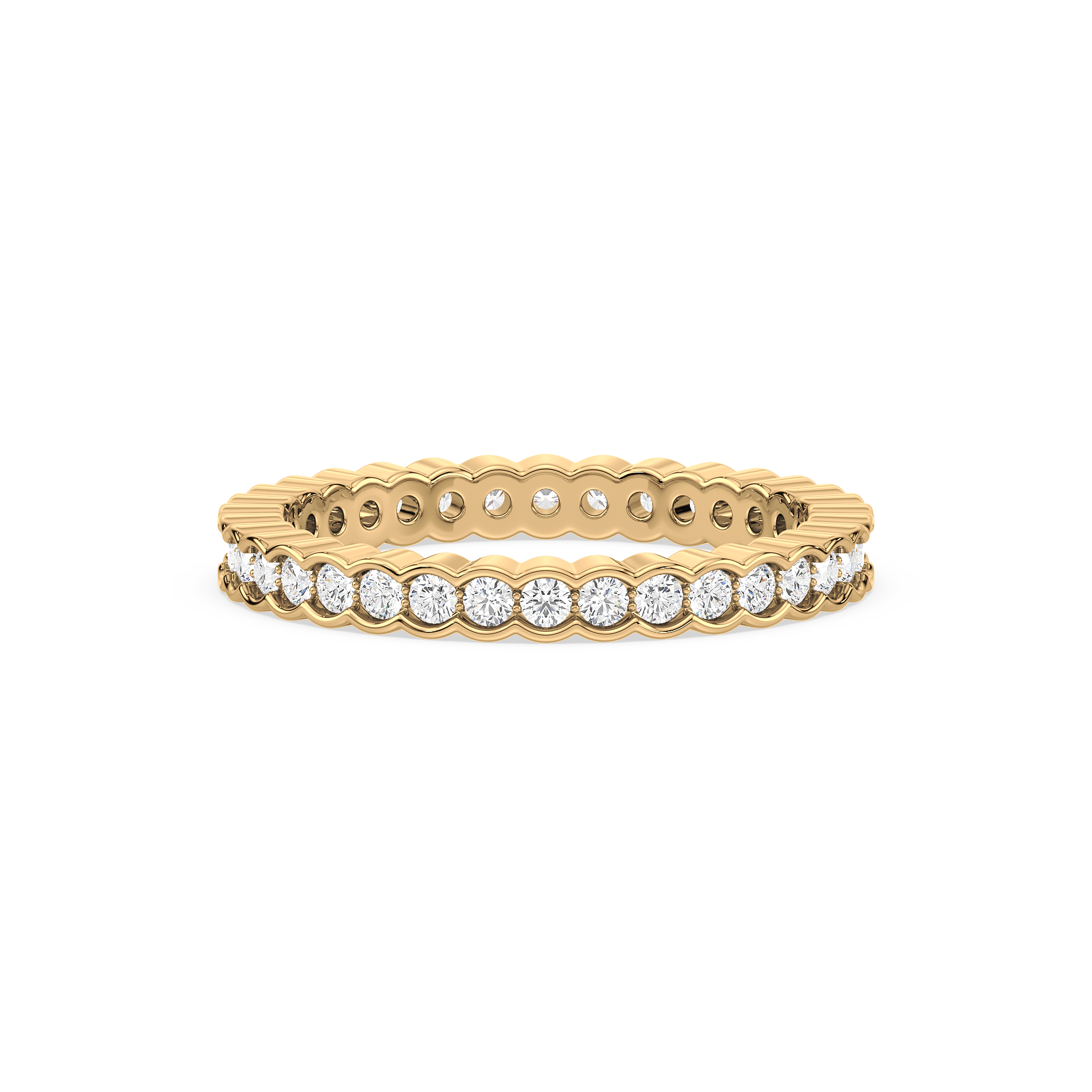 Scalloped Bezel-Set Eternity Ring