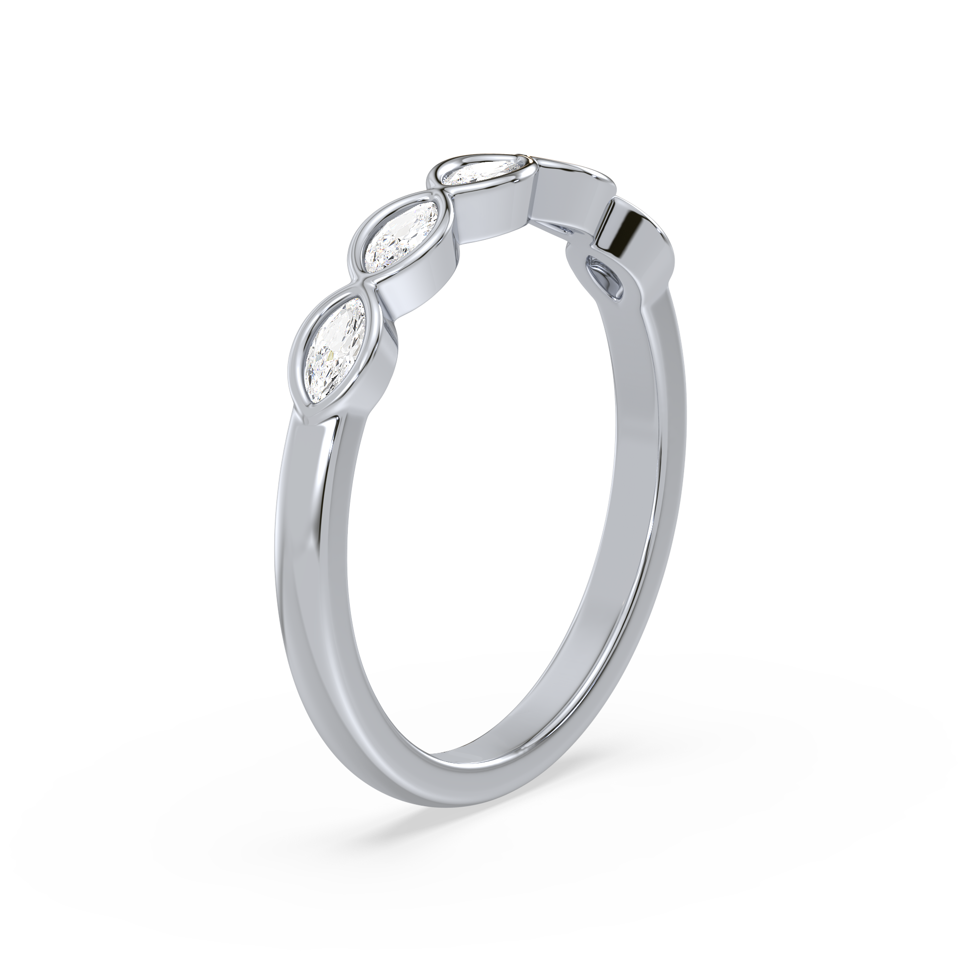 Bezel-Set Marquise Band Ring