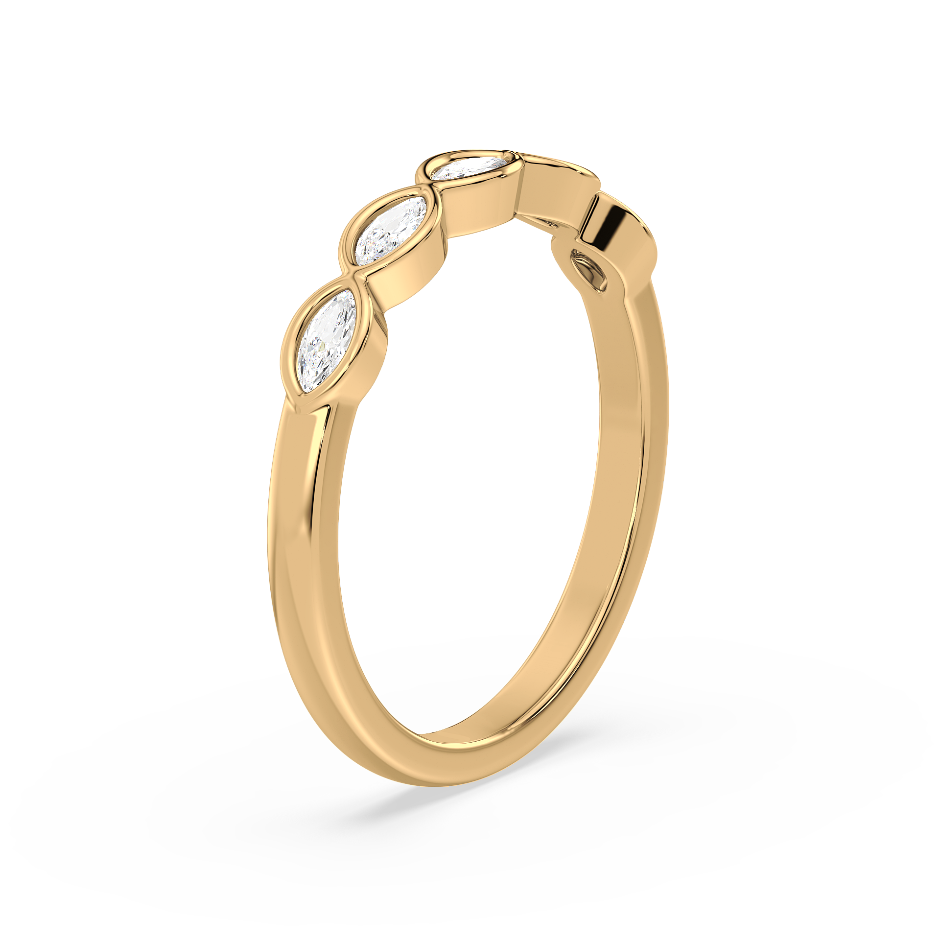 Bezel-Set Marquise Band Ring