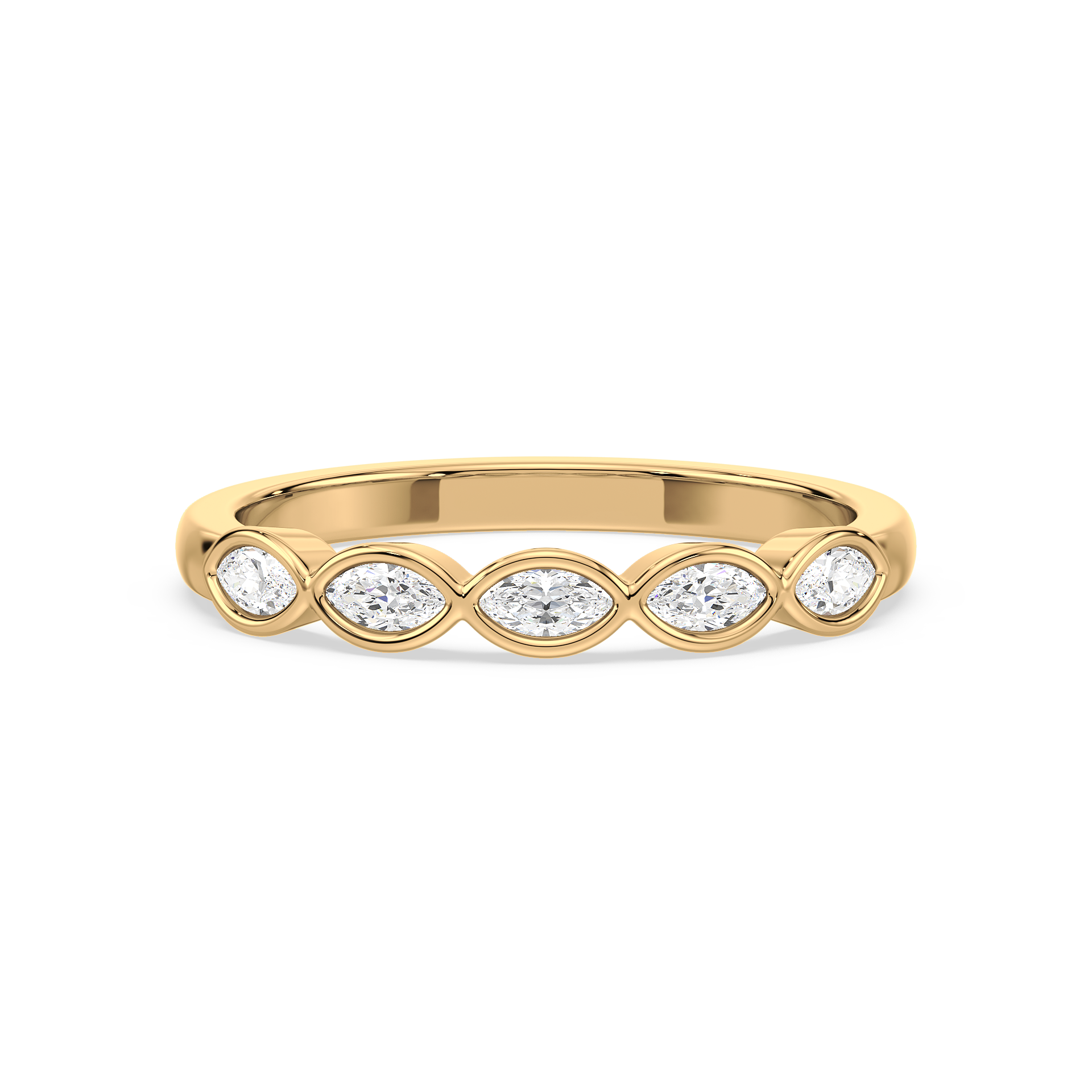 Bezel-Set Marquise Band Ring