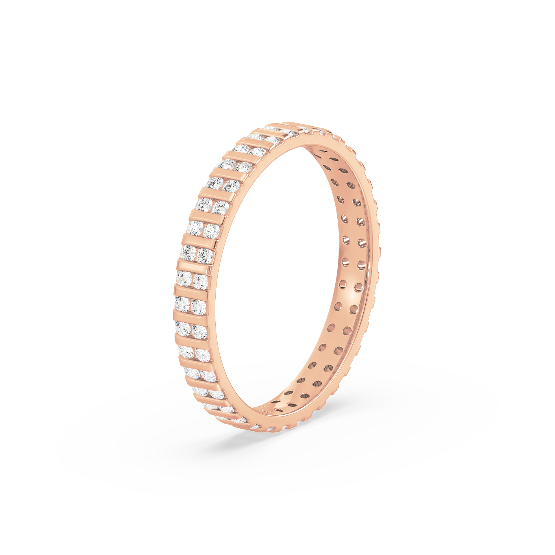 Vertical Bar Pavé Ring