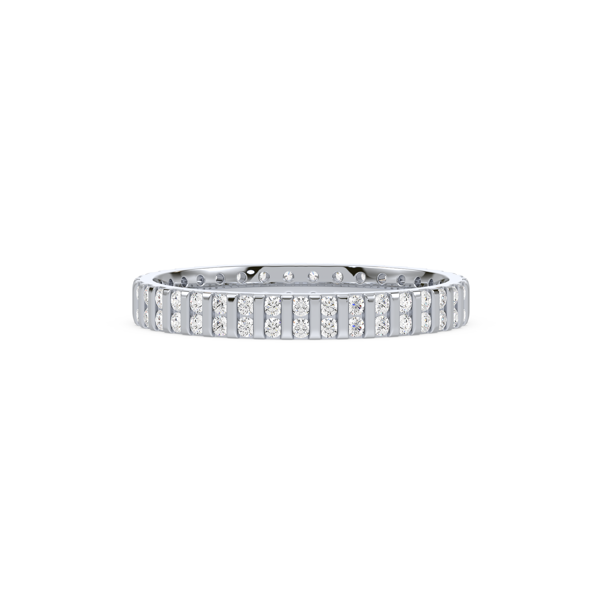 Vertical Bar Pavé Ring