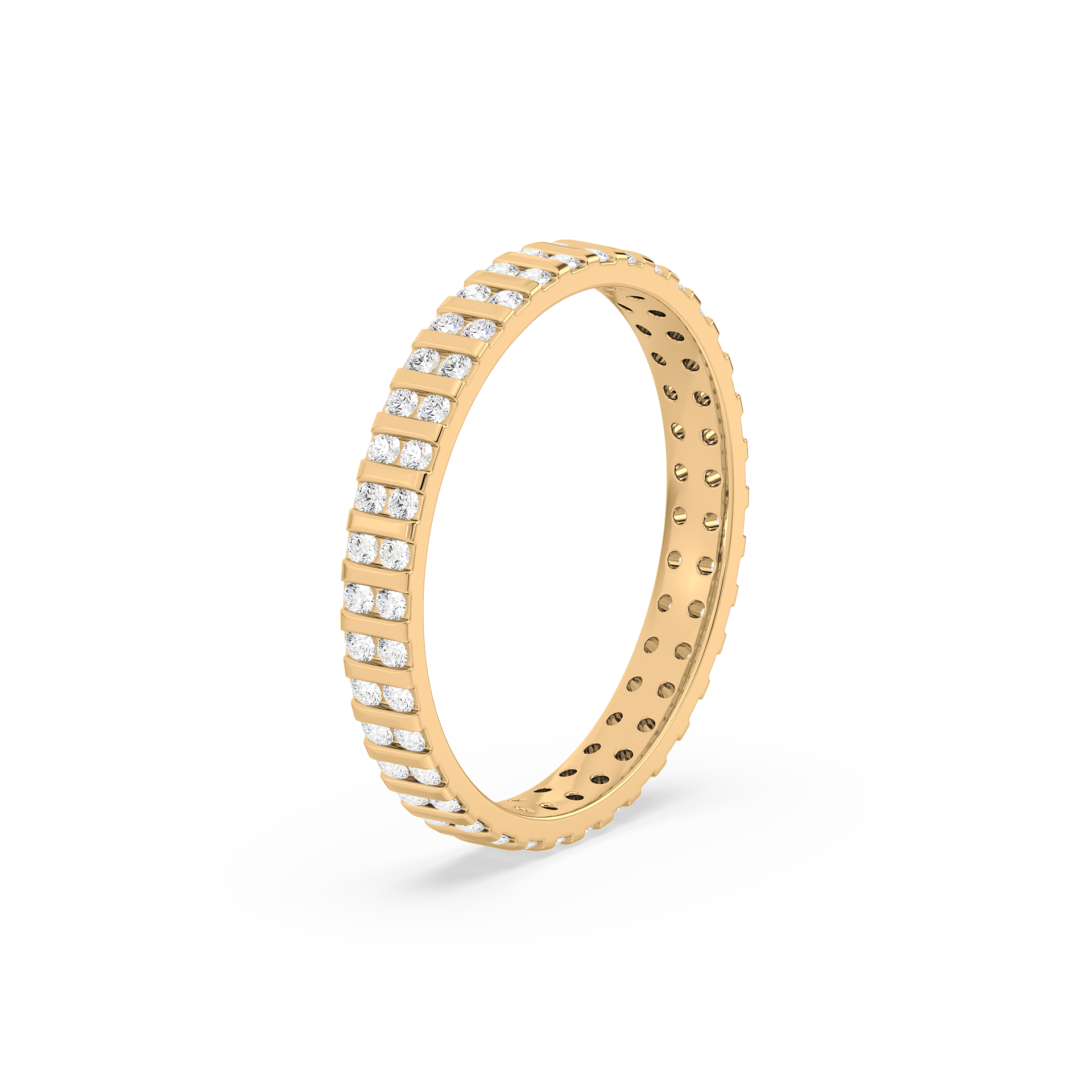 Vertical Bar Pavé Ring