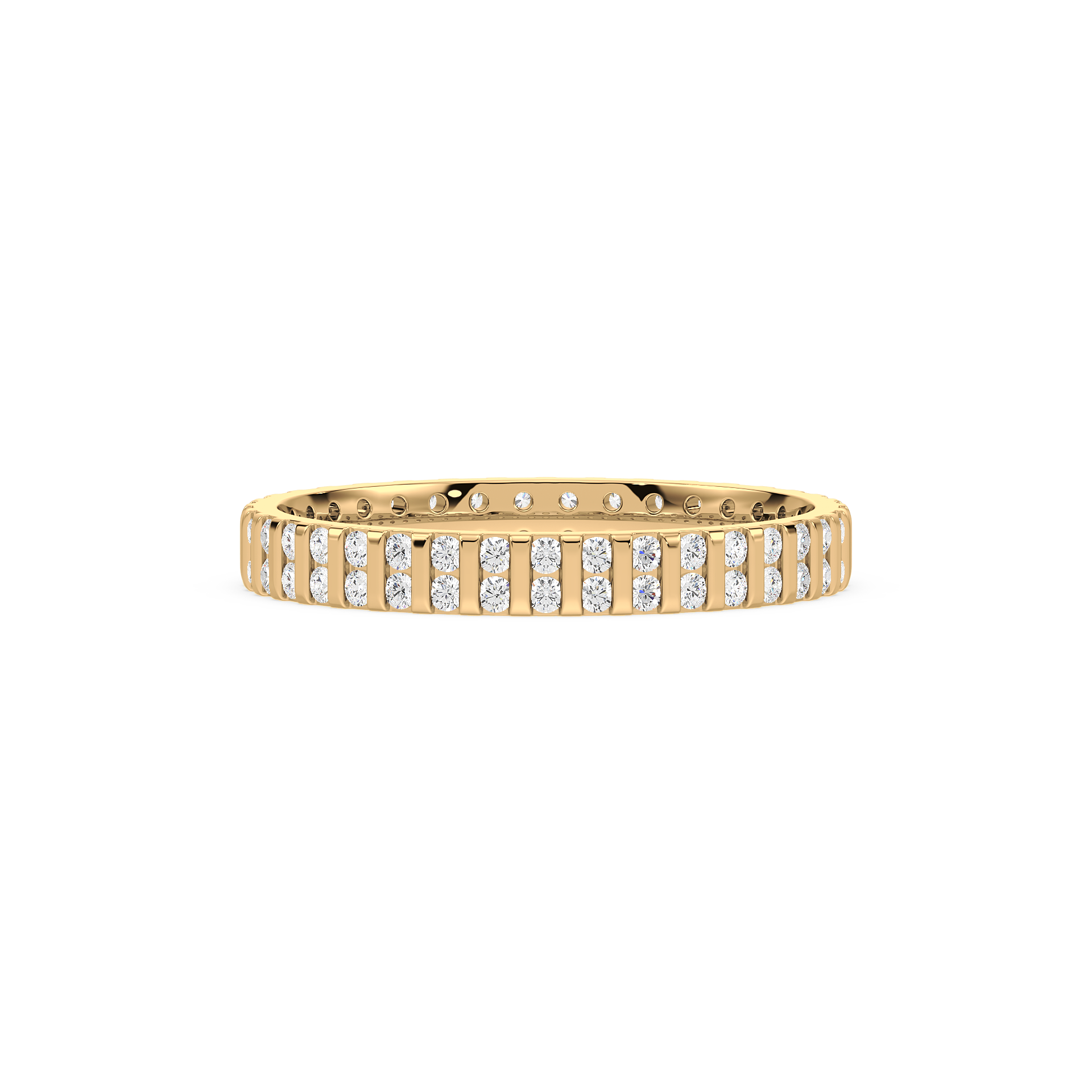 Vertical Bar Pavé Ring