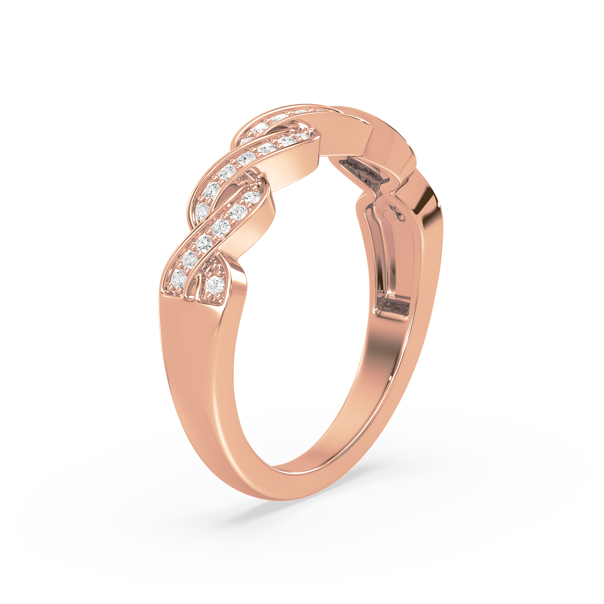 Twisted Infinity Diamond Ring