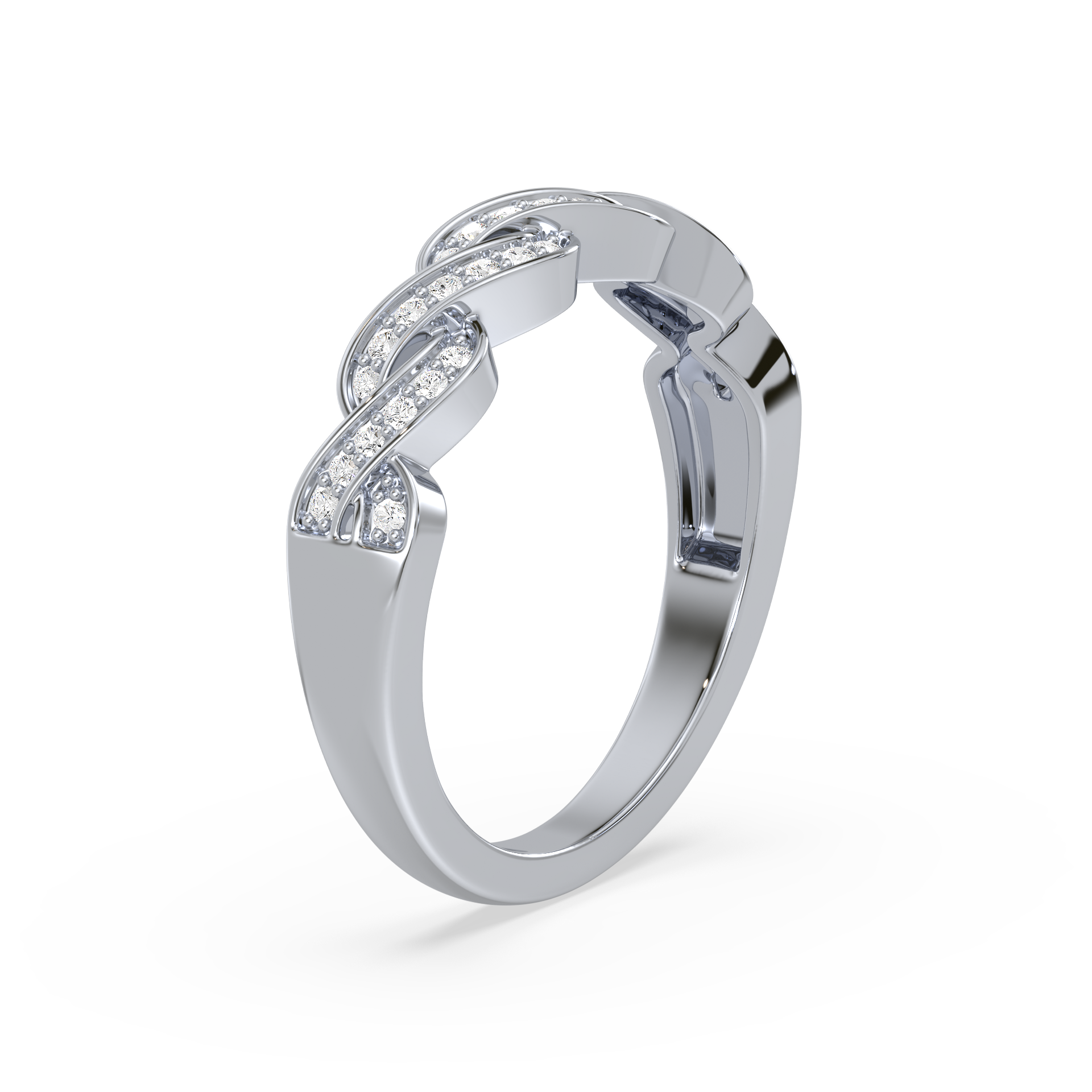 Twisted Infinity Diamond Ring