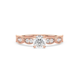 Vintage-Inspired Solitaire Ring with Marquise Accents