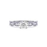 Vintage-Inspired Solitaire Ring with Marquise Accents