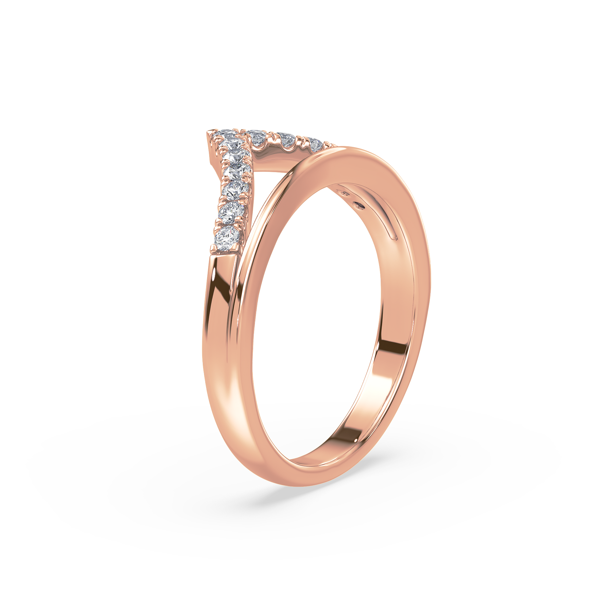 Elegant V-Shape Diamond Ring