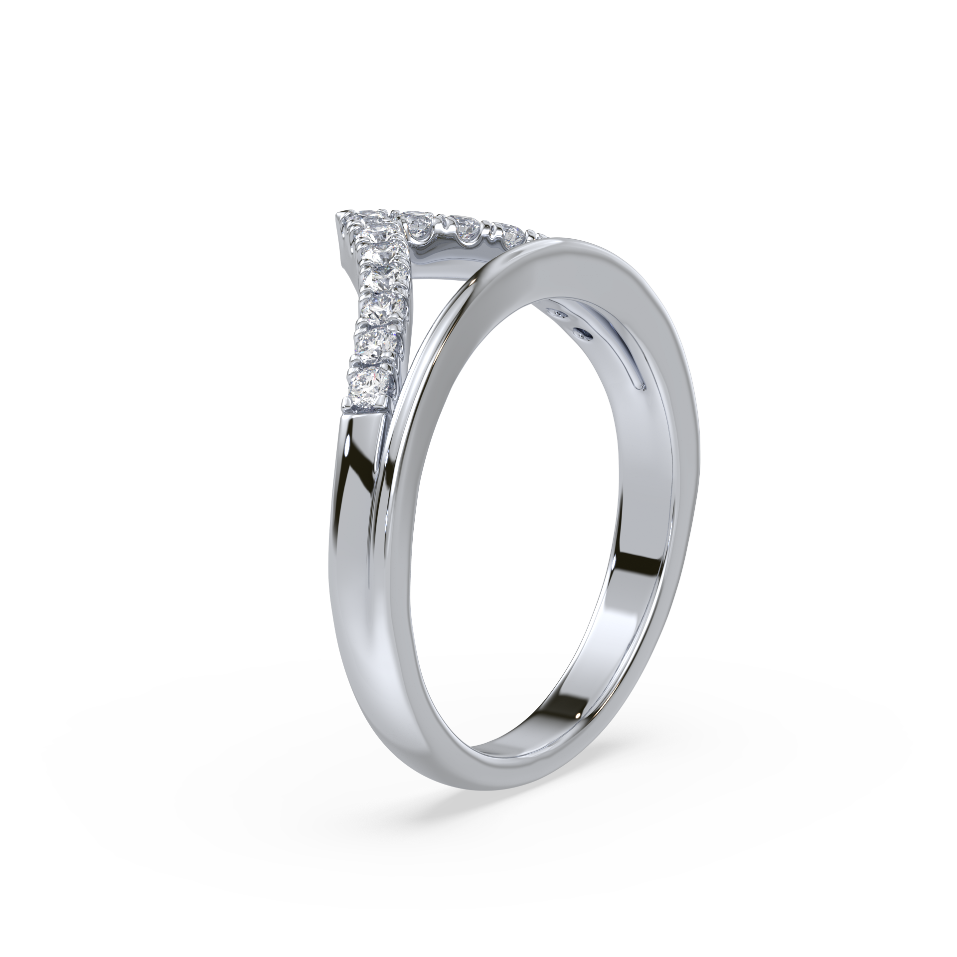 Elegant V-Shape Diamond Ring