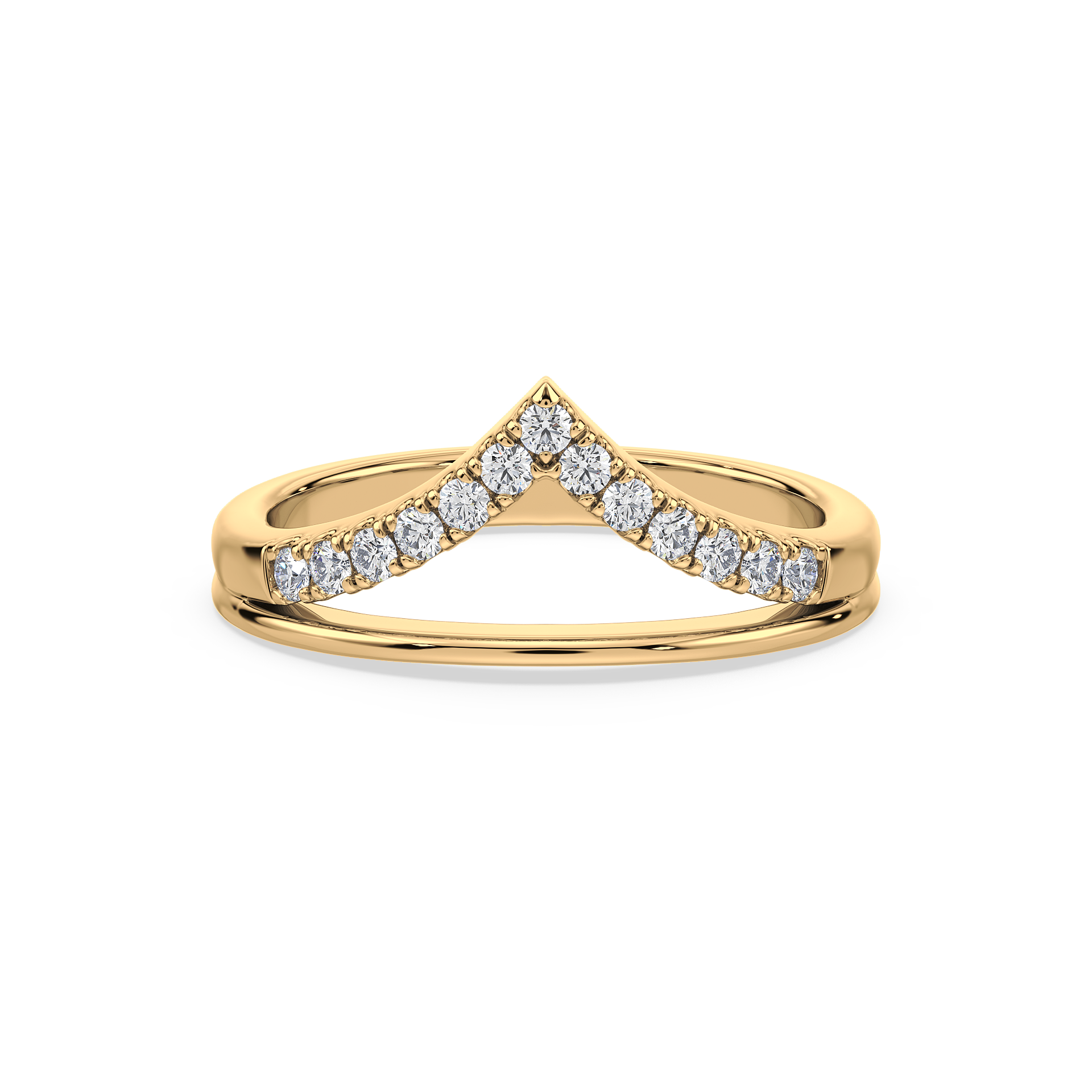 Elegant V-Shape Diamond Ring