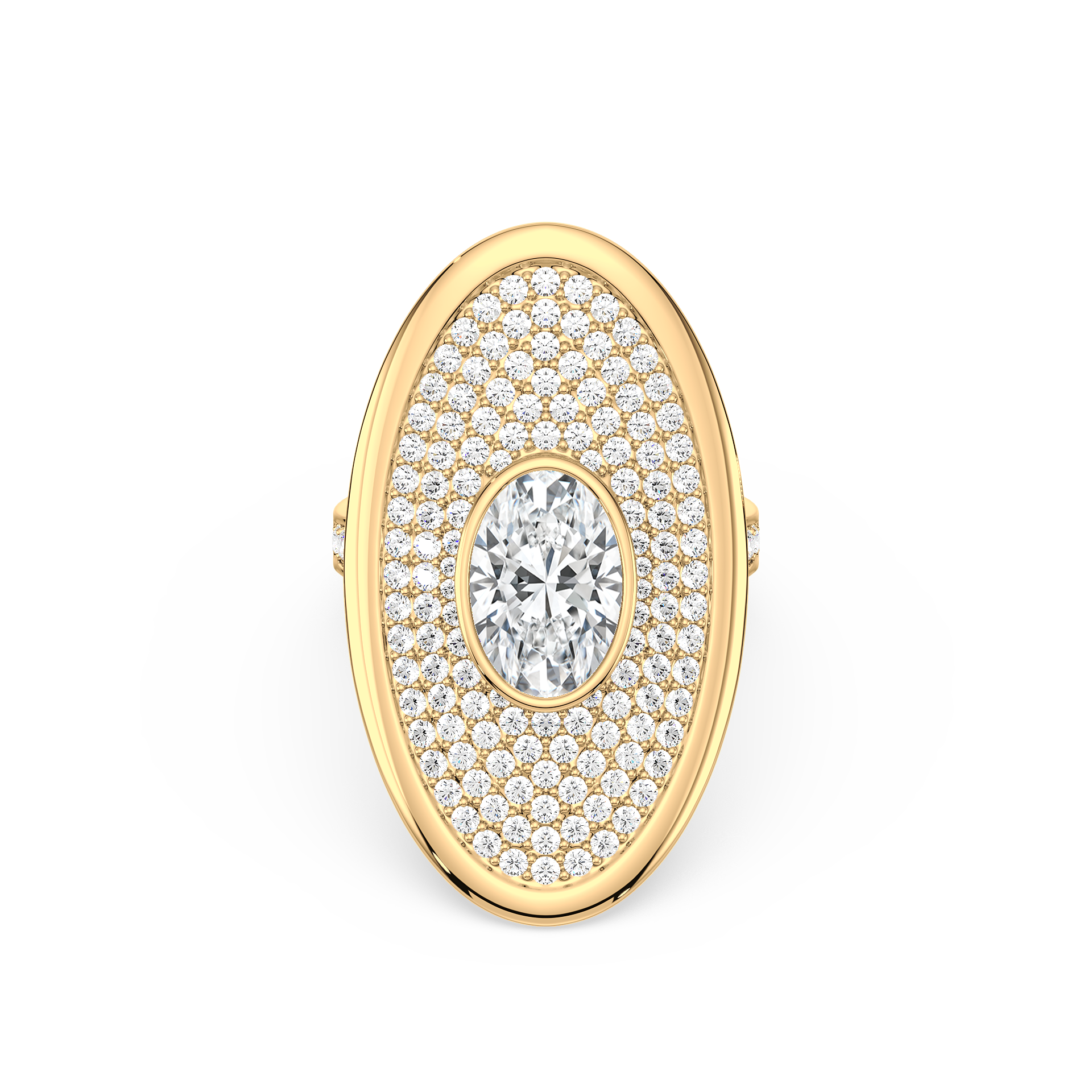 Oval Cluster Statement Ring