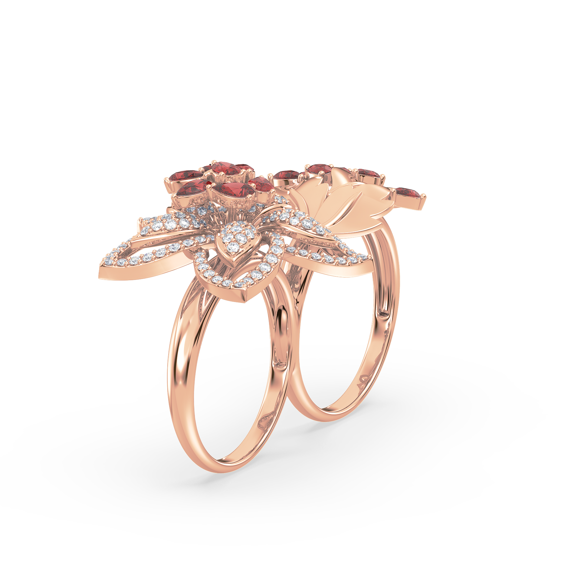 Twin Bloom Statement Ring