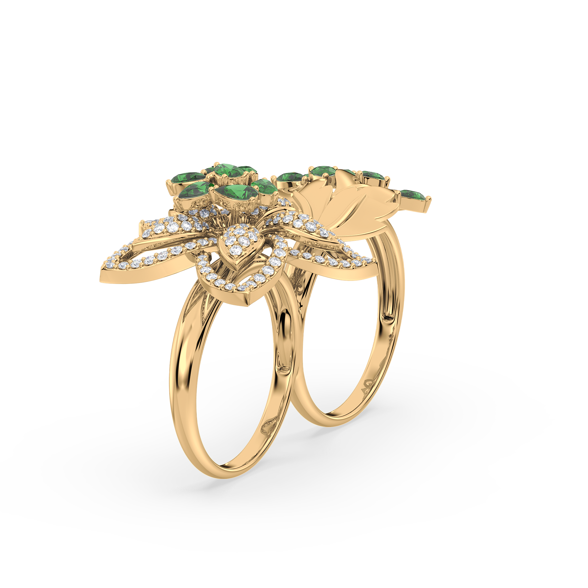 Twin Bloom Statement Ring