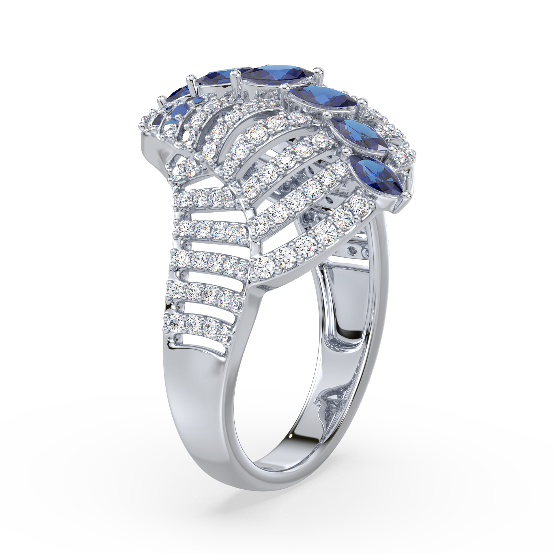 Cascade Elegance Statement Ring