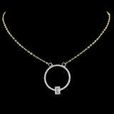 Aurora Baguette Diamond Circle Pendant