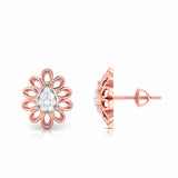 Floral Sparkle Stud Earrings (with Screw)