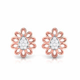 Floral Sparkle Stud Earrings (with Screw)