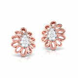 Floral Sparkle Stud Earrings (with Screw)