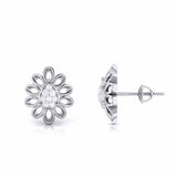 Floral Sparkle Stud Earrings (with Screw)