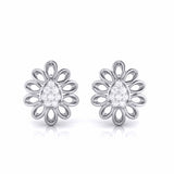 Floral Sparkle Stud Earrings (with Screw)