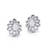 Floral Sparkle Stud Earrings (with Screw)