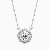 Brilliant Round Solitaire Pendant with a Halo