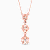 Triple Halo Circle Drop Pendant with Sparkling Diamonds