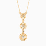 Triple Halo Circle Drop Pendant with Sparkling Diamonds