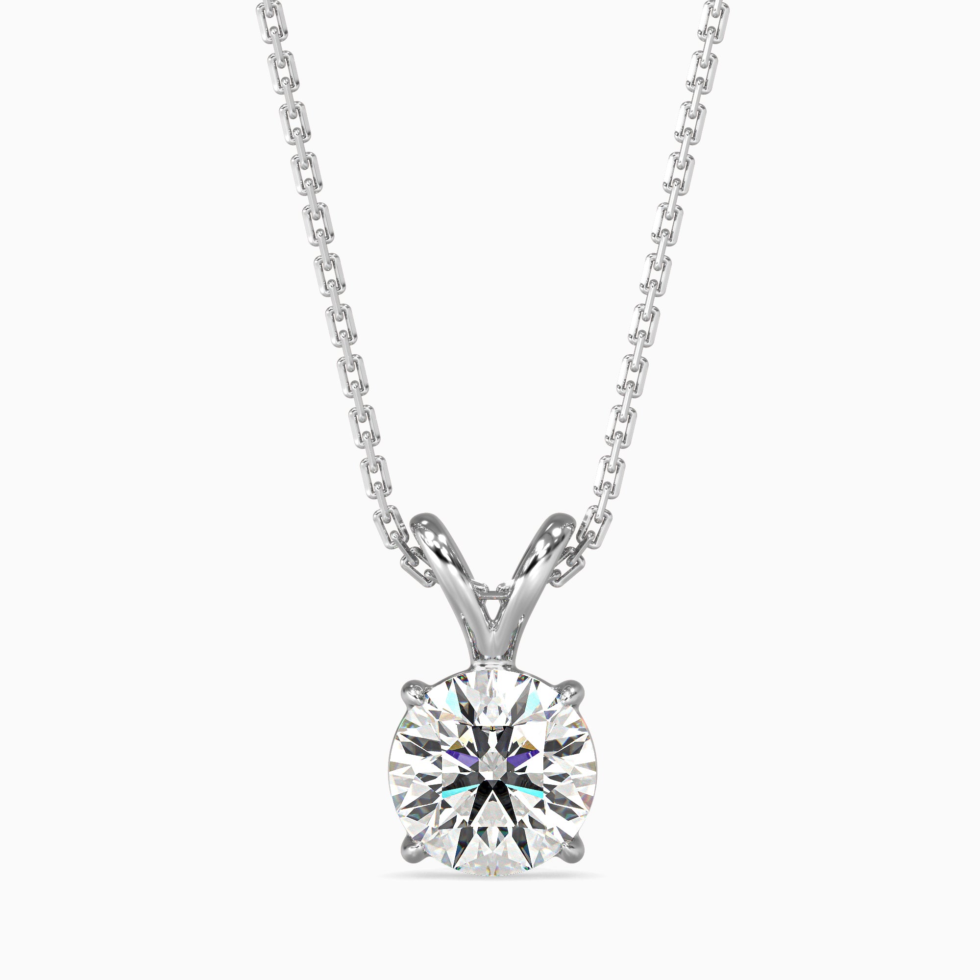 Classic Round Solitaire Pendant Necklace