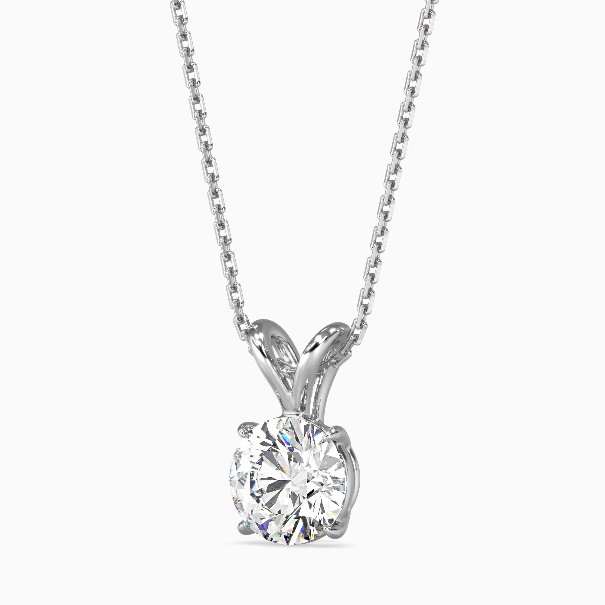 Classic Round Solitaire Pendant Necklace