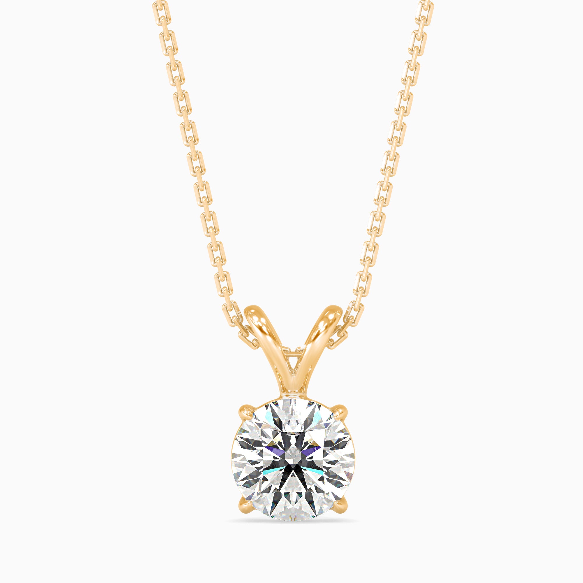 Classic Round Solitaire Pendant Necklace