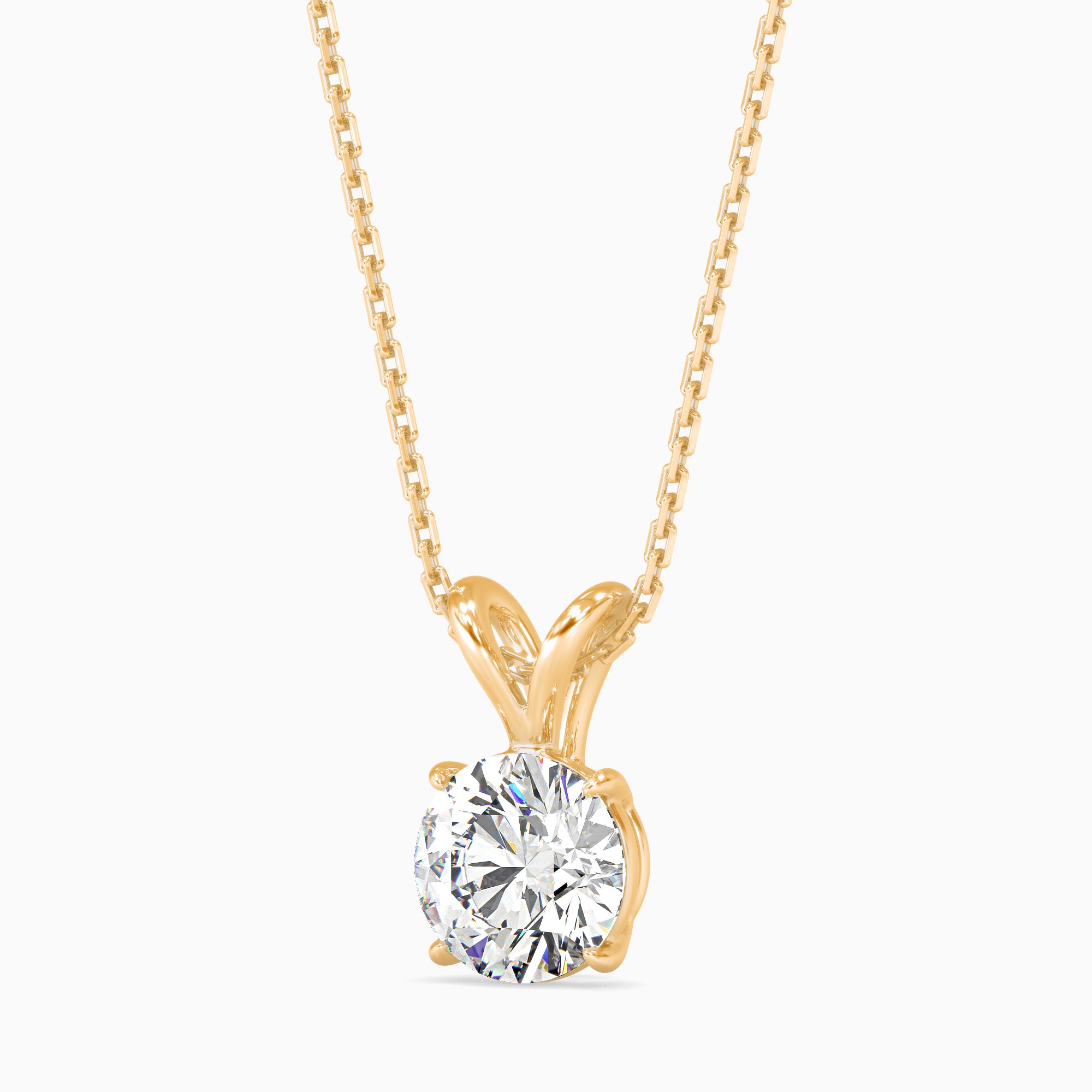 Classic Round Solitaire Pendant Necklace