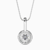 Round Halo Drop Pendant with Pave Crystals