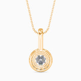 Round Halo Drop Pendant with Pave Crystals