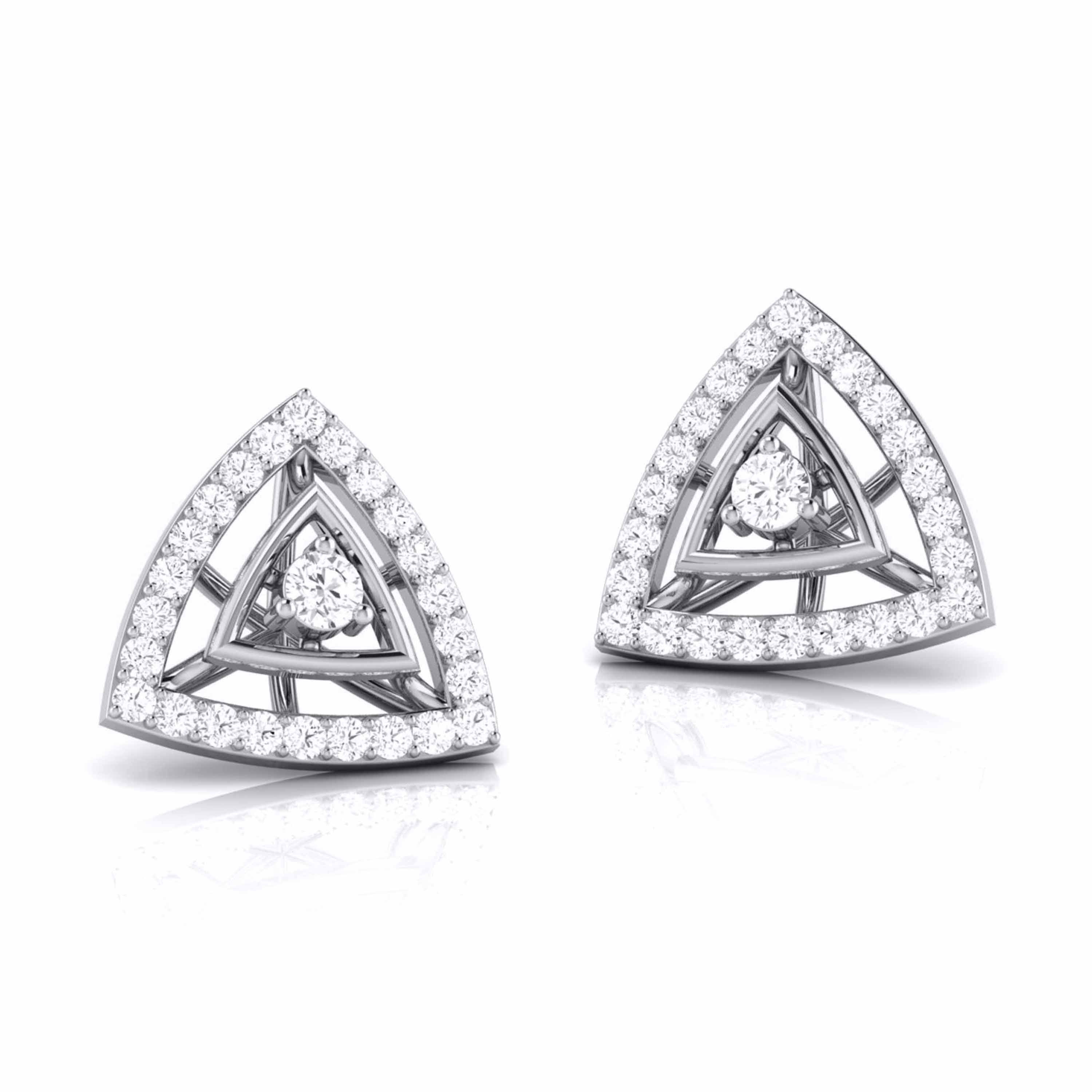 Geometric Radiance Stud Earrings (with Screw)