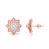 Blooming Floral Stud Earrings (with Screw)