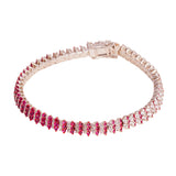 Silver Diamond Ruby Tennis Bracelet