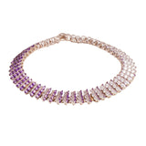 Silver Diamond Amethyst Tennis Bracelet