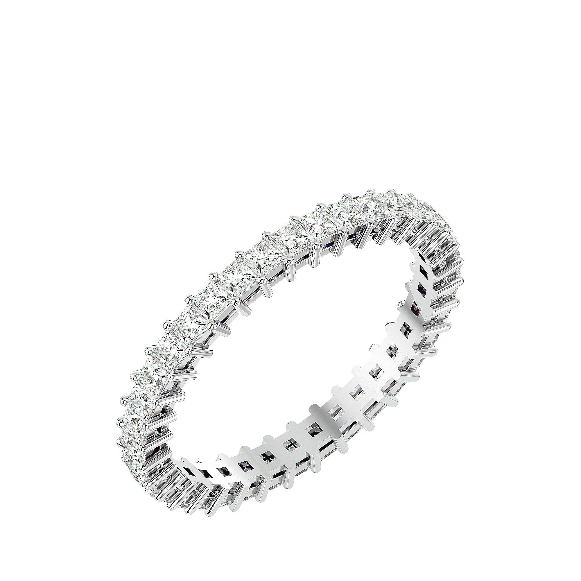Radiant Row Princess Cut Diamond Eternity Band