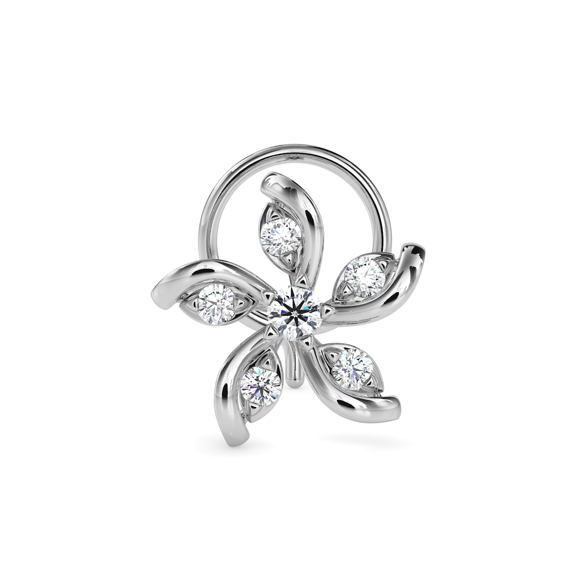 Blooming Diamond Nose Pin