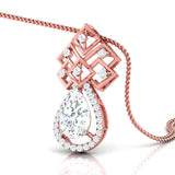 Geometric Radiance Diamond Pendant Set