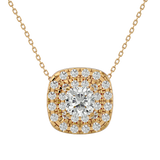 Radiant Double Halo Pendant