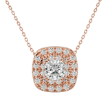 Radiant Double Halo Pendant