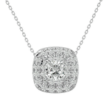 Radiant Double Halo Pendant